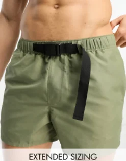Design Swim Shorts In Short Length With Belt In