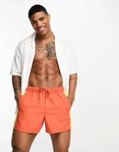 Design Swim Shorts In Short Length In Orange