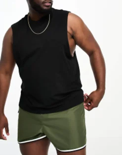 Design Swim Shorts In Short Length With Cargo Pocket And Contrast Binding In
