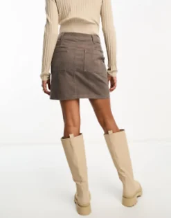 Design Tall Cord Pocket A-Line Mini Skirt In