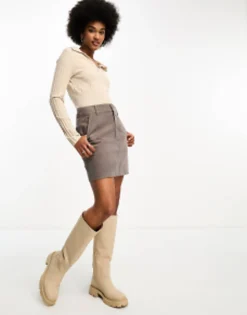 Design Tall Cord Pocket A-Line Mini Skirt In