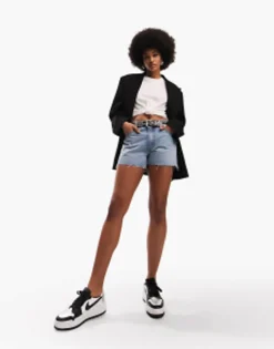 Design Tall Denim 'Relaxed' Short In Midwash