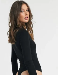 Design Tall Long Sleeve Bodysuit With Turtle Neck In