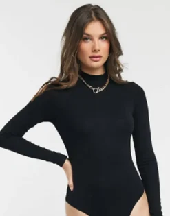 Design Tall Long Sleeve Bodysuit With Turtle Neck In