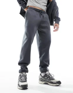 Design Tapered Heavyweight Joggers In Washed Black