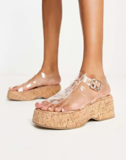 Design Terra Fisherman Flatform Sandals In Clear
