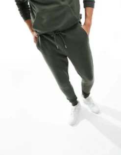 Design Tracksuit With Hoodie And Skinny Joggers In Charcoal