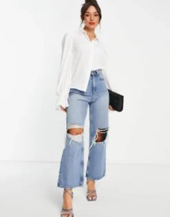 Design Volume Sleeved Soft Shirt With Ruffle Cuffs In