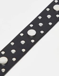 Design Waist And Hip Jeans Belt With Studding And Square Buckle