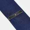 Design Wedding Tie Bar With Black Enamel And Crystal Star Detail In Tone
