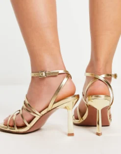 Design Wide Fit Hamper Strappy Mid Heeled Sandals In
