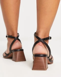 Design Wide Fit Hastings Mid Block Heeled Sandals In