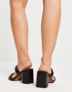 Design Wide Fit Height Padded Mid Heeled Mules In