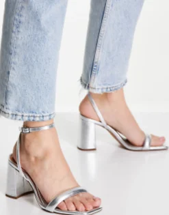 Design Wide Fit Hilton Barely There Block Heeled Sandals In