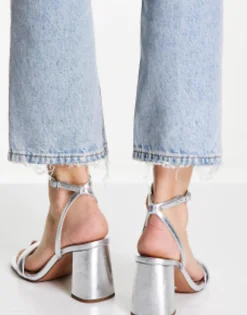 Design Wide Fit Hilton Barely There Block Heeled Sandals In