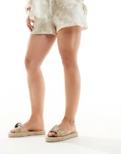 Design Wide Fit Jade Knotted Espadrille Mules In