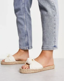 Design Wide Fit Jade Knotted Espadrille Mules In