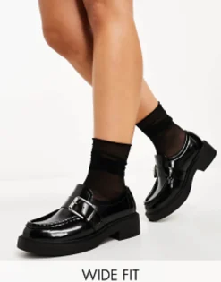 Design Wide Fit Magnolia Side Buckle Loafer In