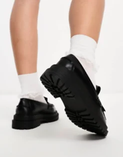 Design Wide Fit Majesty Chunky Fringe Loafer In