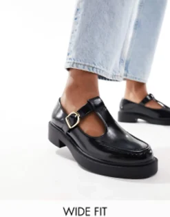 Design Wide Fit Margo Mary Jane Flat Shoes In