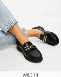 Design Wide Fit Melodic Slim Loafer With Chain In