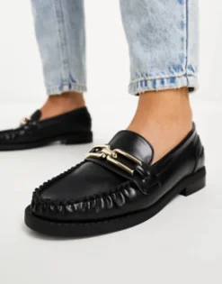 Design Wide Fit Melodic Slim Loafer With Chain In