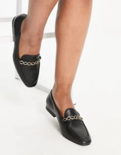Design Wide Fit Mingle Chain Loafers In