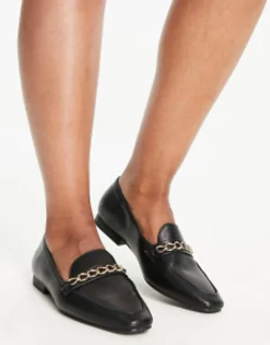 Design Wide Fit Mingle Chain Loafers In