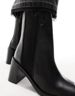 Design Wide Fit Ratings Leather Chelsea Boots In Black