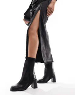 Design Wide Fit Ratings Leather Chelsea Boots In Black
