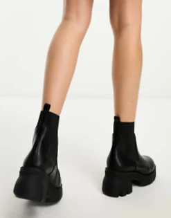 Design Wide Fit Reed Chunky Chelsea Boots In