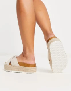 Design Wide Fit Teegan Knotted Flatform Sandals In