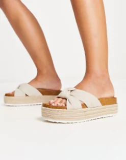 Design Wide Fit Teegan Knotted Flatform Sandals In
