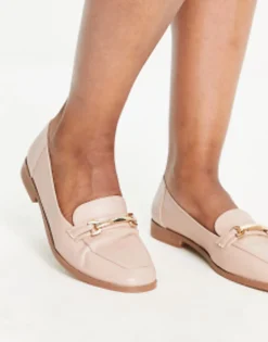 Design Wide Fit Verity Loafer Flat Shoes With Trim In