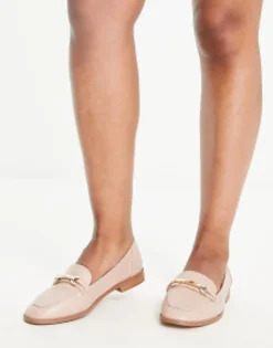 Design Wide Fit Verity Loafer Flat Shoes With Trim In