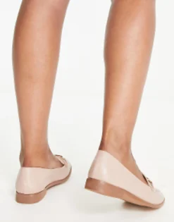 Design Wide Fit Verity Loafer Flat Shoes With Trim In
