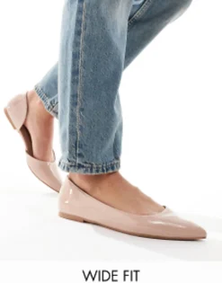 Design Wide Fit Virtue D'Orsay Pointed Ballet Flats In