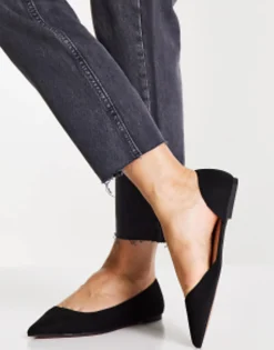Design Wide Fit Virtue D'Orsay Pointed Ballet Flats In