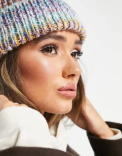 Design Wool Mix Chunky Mix Knit Beanie In