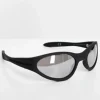 Design Wrap Around Racer Sunglasses With Mirrored Lens In Matte