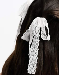 Designb London Broderie Hair Ribbons In