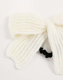 Designb London Knitted Bow Hair Tie In