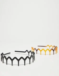 Designb London Pack Of 2 Comb Headbands In Black And Tortoiseshell