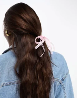 Designb London Pack Of 2 Organza Mini Hair Ribbons In