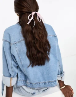 Designb London Pack Of 2 Organza Mini Hair Ribbons In