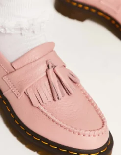 Dr Martens Adrian Tassel Loafers In Peach Beige