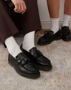 Dr Martens Adrian Tassel Loafers In Polished Smooth Leather