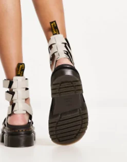 Dr Martens Ricki Gladiator Sandals In Cobblestone Leather