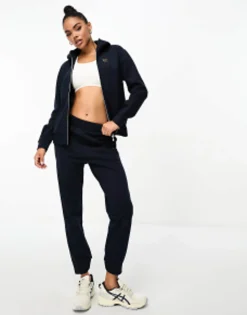 Ea7 Zip Thru Hoodie And Joggers Tracksuit In
