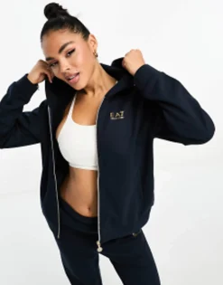 Ea7 Zip Thru Hoodie And Joggers Tracksuit In
